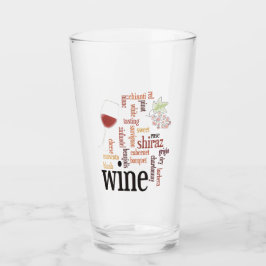 Wine Word Cloud Design Trinkglas Glas