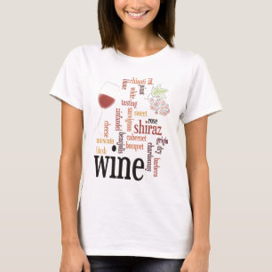 Wine Word Cloud T - Shirt