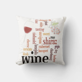 Wine Word Cloud Throw Kissen