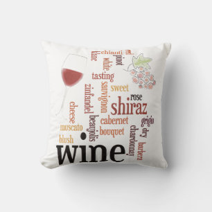 Wine Word Cloud Throw Kissen