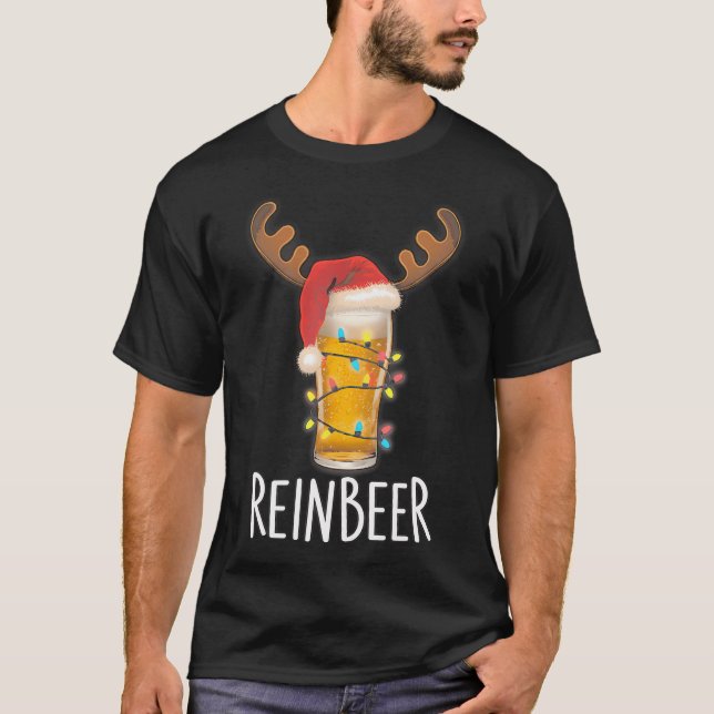 Winedeer Reinbeer Santa Hat Reindeer Couple Xmas M T-Shirt (Vorderseite)