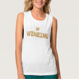 #Wineing Wine Glitzer Gold Shirt