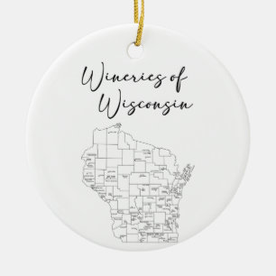 Wineries of Wisconsin Keramik Ornament