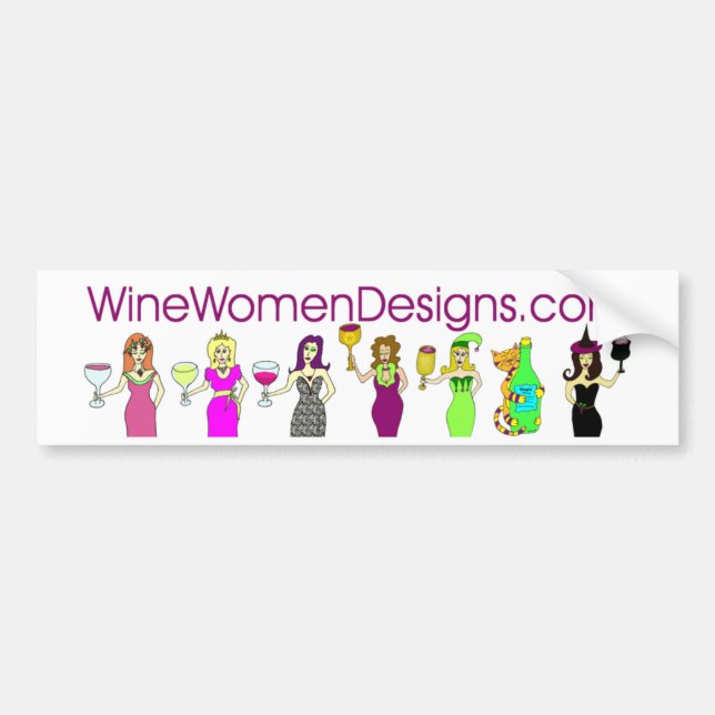WineWomenDesigns.com-Autoaufkleber Autoaufkleber (Vorne)