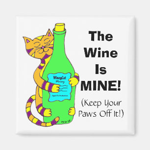 WineyCat "der Wein ist MEINS!" Kühlschrankmagnet Magnet