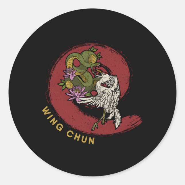 Wing Chun Chinese Mial Karate Runder Aufkleber (Vorderseite)