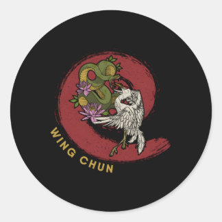 Wing Chun Chinese Mial Karate Runder Aufkleber