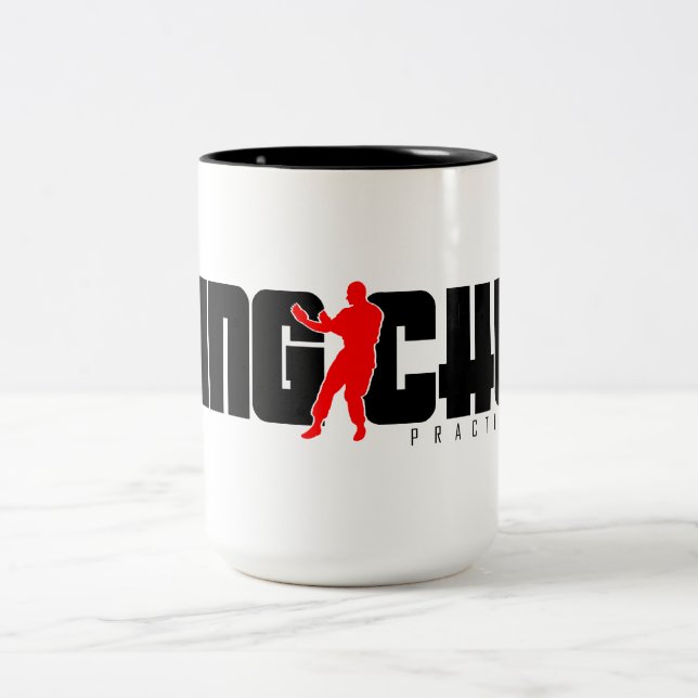 Wing Chun Practitioner Zweifarbige Tasse (Mittel)