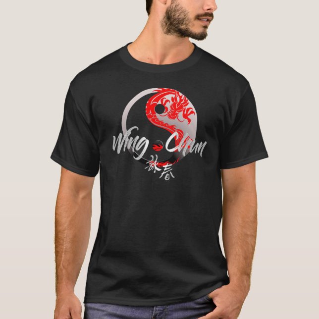 Wing Chun Red Dragon Kung Fu T - Shirt (Vorderseite)