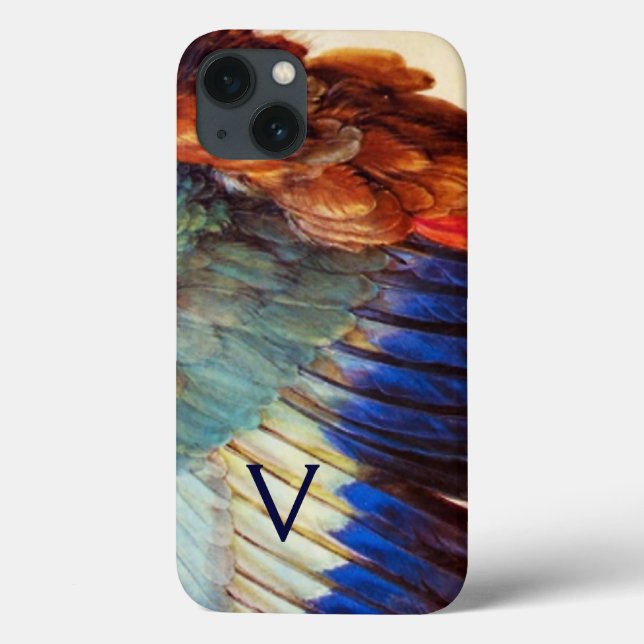 WING FEATHERS OF THE EUROPEAN ROLLER MONOGRAM Case-Mate iPhone HÜLLE (Rückseite)