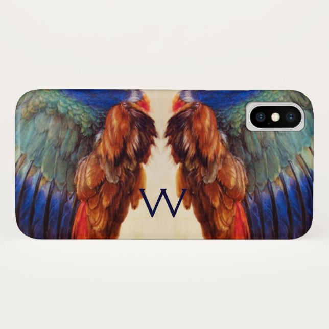 WING FEATHERS OF THE EUROPEAN ROLLER MONOGRAM Case-Mate iPhone HÜLLE (Rückseite (Horizontal))