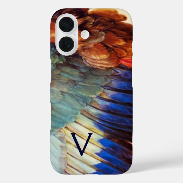 WING FEATHERS OF THE EUROPEAN ROLLER MONOGRAM Case-Mate iPhone HÜLLE (Rückseite)