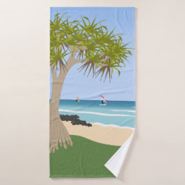 Wing Foil Surf Pandanus Tree am Strand Badehandtuch