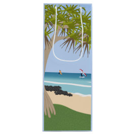 Wing Foil Surfers Pandanus Tree am Strand Geschenktüte Für Weinflaschen