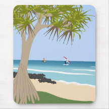 Wing Foil Surfers Pandanus Tree am Strand