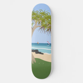 Wing Foil Surfers Pandanus Tree am Strand Skateboard