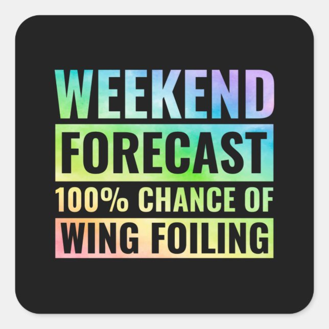 Wing Foiling Hydrofolie Surfen Surf Wassersport Quadratischer Aufkleber (Vorderseite)