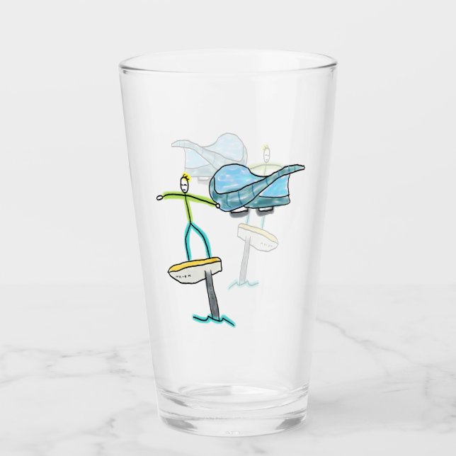 Wing Foiling Stickman Glas (Vorderseite)
