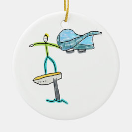 Wing Foiling Stickman Keramik Ornament