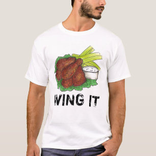 WING IT GRILLEN Buffalo Barbecue Hühnerflügel Fein T-Shirt