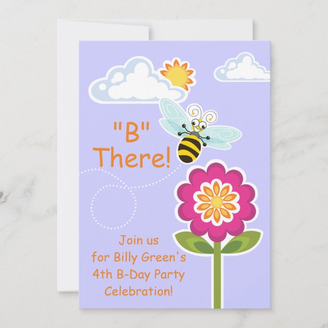 Wing-Nutz™_Bumble Bee_lila_B Dort! Einladung (Vorderseite)