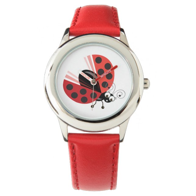 Wing-Nutz™_Ladybug (Dotty)_ süß & lustig Armbanduhr (Vorderseite)