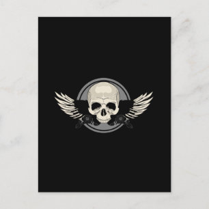 Wing Skull - Grau Postkarte