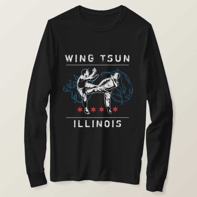 Wing Tsun Illinois - Horizontale Linie T-Shirt (Design vorne)