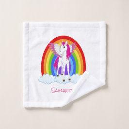 Wing Unicorn Party Regenbogen Badhandtuch Set