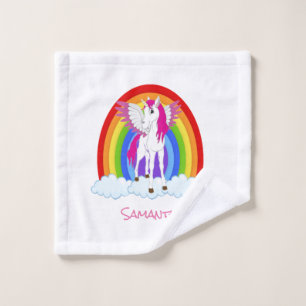 Wing Unicorn Party Regenbogen Badhandtuch Set