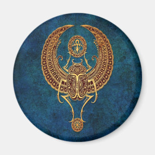 Winged ägyptischer Scarabäus-Käfer mit Ankh - B Magnet