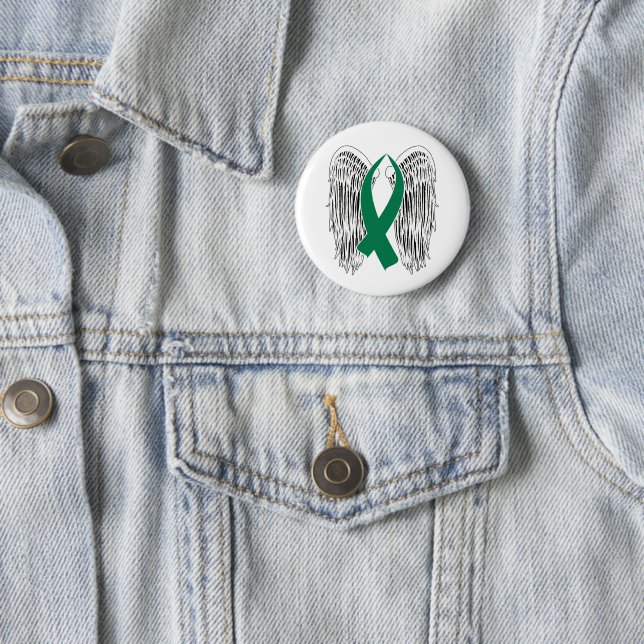 Winged Awareness Ribbon (grün) Button (Beispiel)