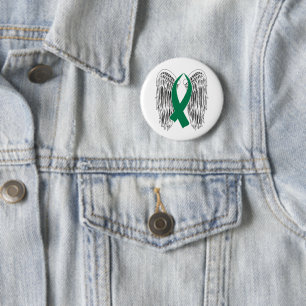 Winged Awareness Ribbon (grün) Button