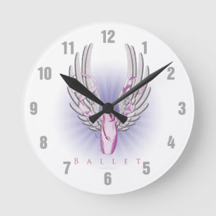 Winged Ballett (Tanz) Runde Wanduhr