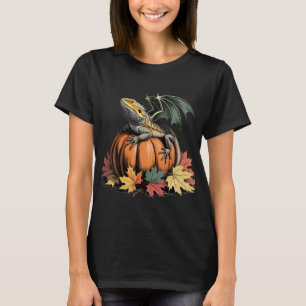 Winged Barted Dragon on Pumpkin T-Shirt