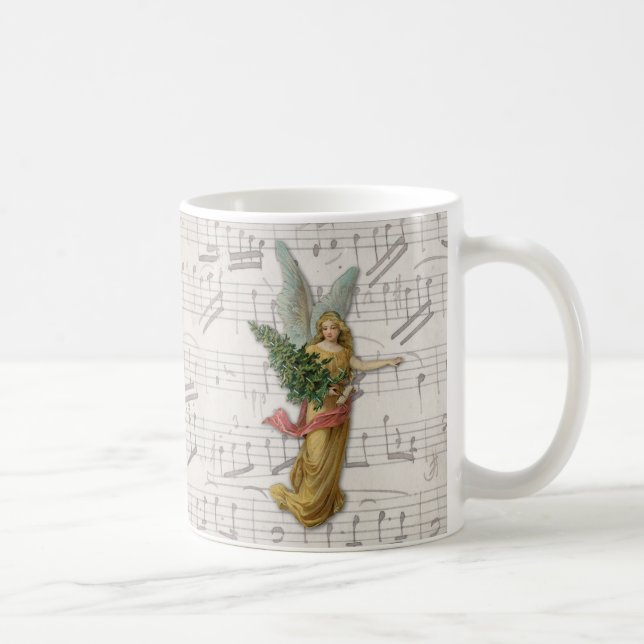 Winged Christmas Angel Tree Viktorianisch Paper Sc Tasse (Rechts)