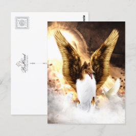 Winged Collie Angel im Hund Postkarte
