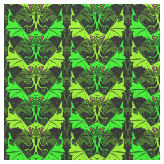 Winged Cthulhu Stoff (Nahaufnahme)