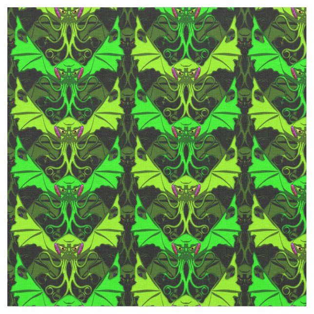 Winged Cthulhu Stoff (Nahaufnahme)