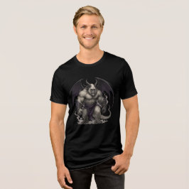 Winged Demon Beast Fantasy Illustration Tri-Blend Shirt