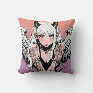 Winged Devil Anime Girl Kissen