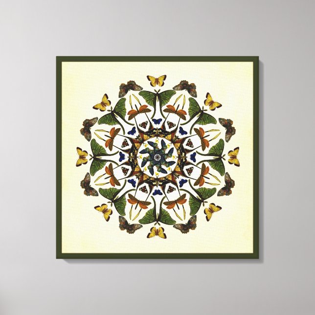 Winged Earth Butterfly Kaleidoskop Leinwand (Vorderseite)