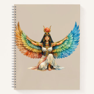 Winged Egyptian Goddess Mythology Inspired Design Notizbuch