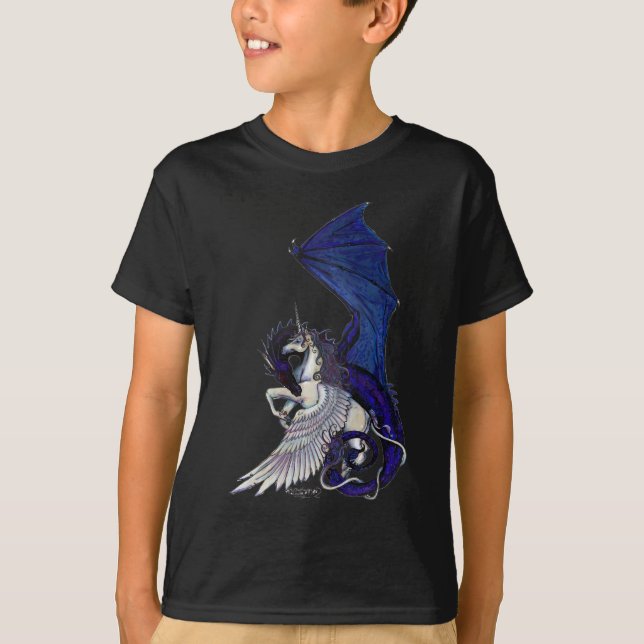WINGED Einhorn und Drache T-Shirt (Vorderseite)