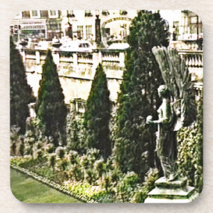 Winged Engels-Statue-Bad England 1986 snap-11737a Getränkeuntersetzer