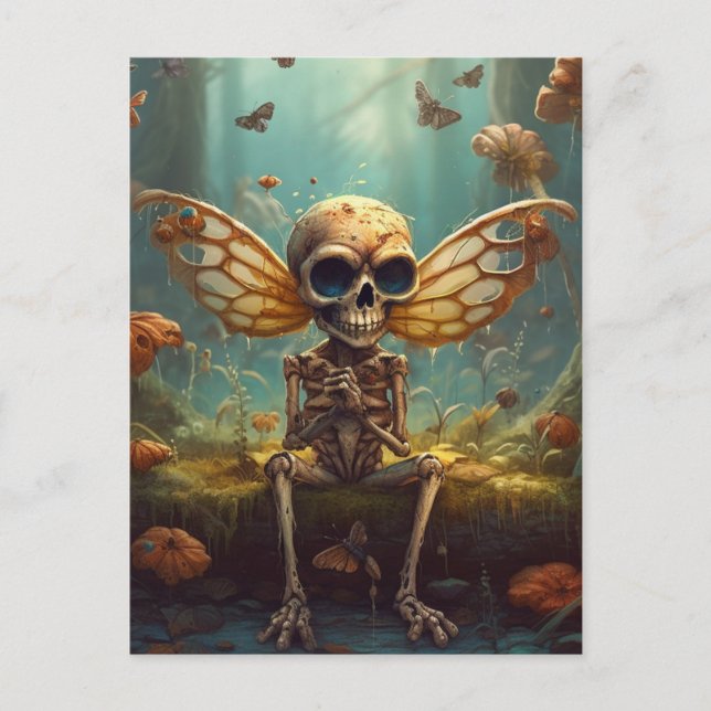 Winged Fairy Skeleton Postkarte (Vorderseite)