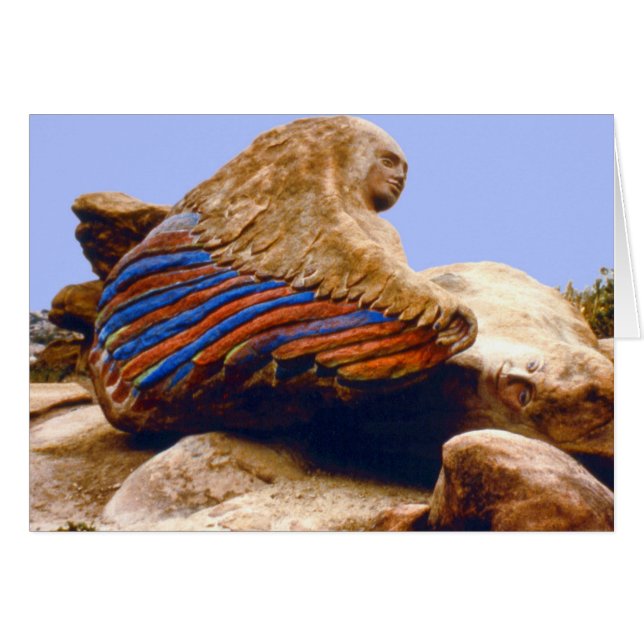 Winged Frau/stützende Karte des Mann-1/Folded (Vorderseite (Horizontal))