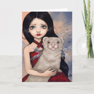 "Winged Frettchen-" Gruß-Karte Karte