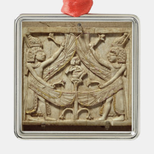 Winged Genies, Assyrian Zeitraum, c.750 BC Silbernes Ornament