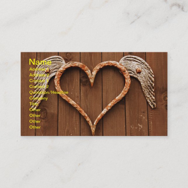 Winged Heart Business Card Visitenkarte (Vorderseite)